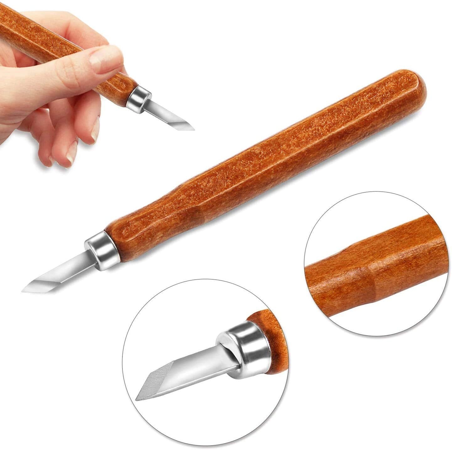 20 Pieces Wood Carving Knife Set -  Hand Carving Tool Set for DIY Sculpture Carpenter Experts &#x26; Beginners