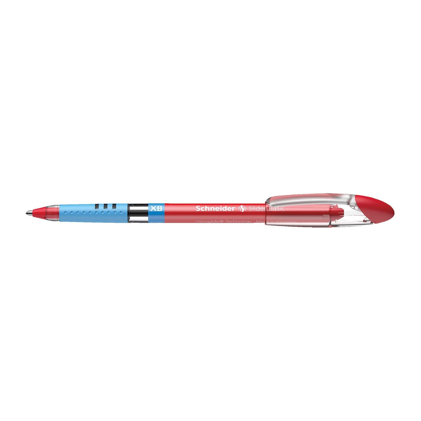 Slider Basic XB Ballpoint Pen Viscoglide Ink, 1.4 mm, Red Ink, Pack of 10