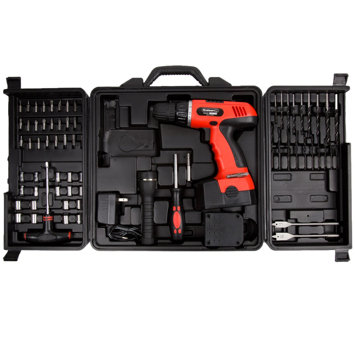 Stalwart 78 Piece Cordless Drill Set 18V With Bits Sockets Drivers And Case