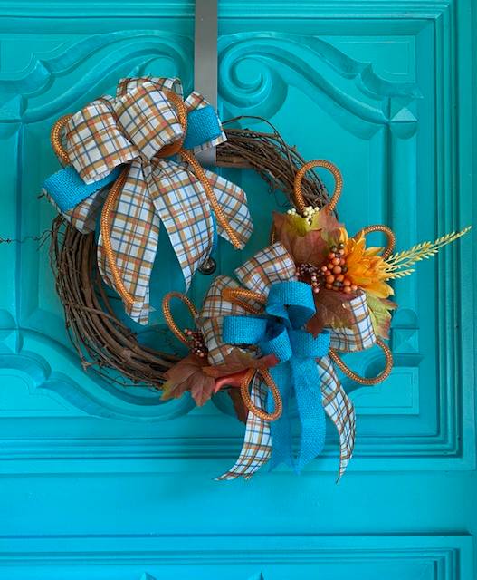Fall Grapevine Wreath, 14 inch, Rustic Autumn Decor, Door Hanger 356812819199885312