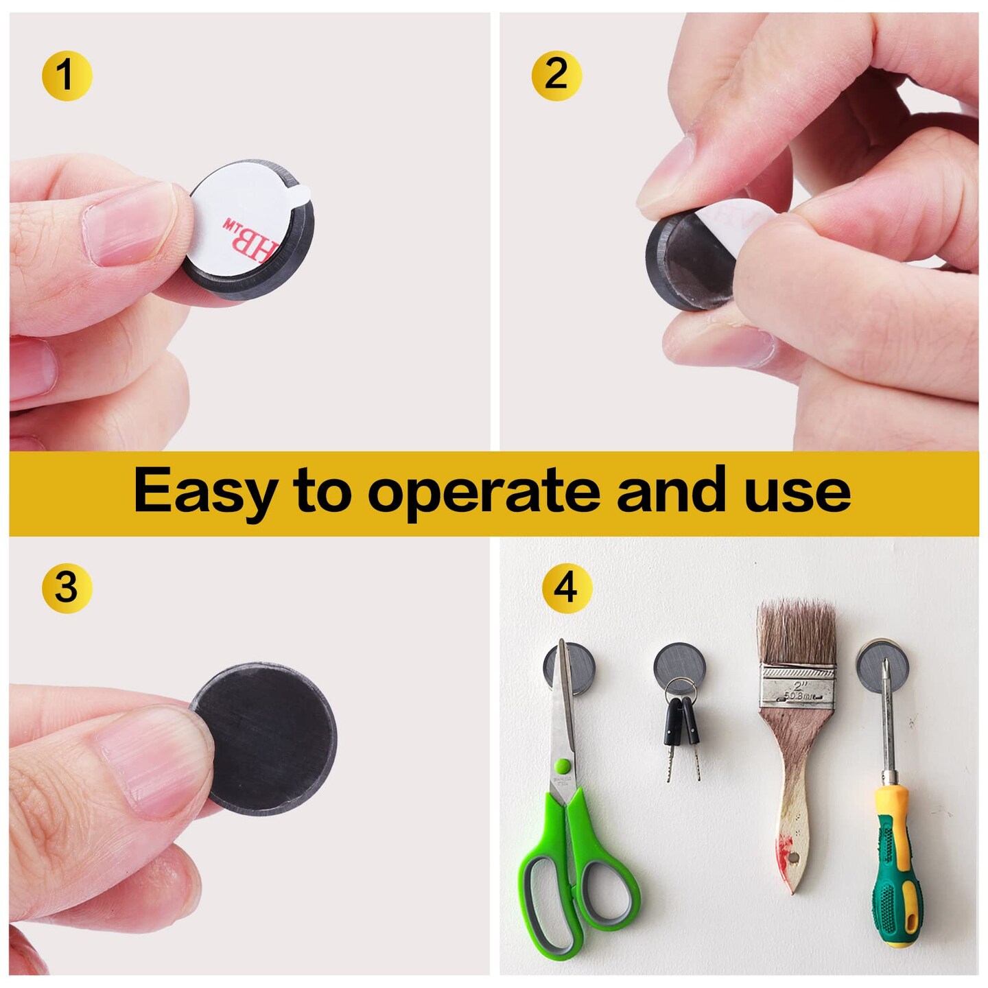 90 Pieces Strong Magnets for Crafts with Adhesive Backing,Ceramic Magnets Small Round Circle Magnets for Refrigerator, Craft Hobbies, Science Projects &#x26; School Notice Boards (Black,0.7 * 0.12inch)