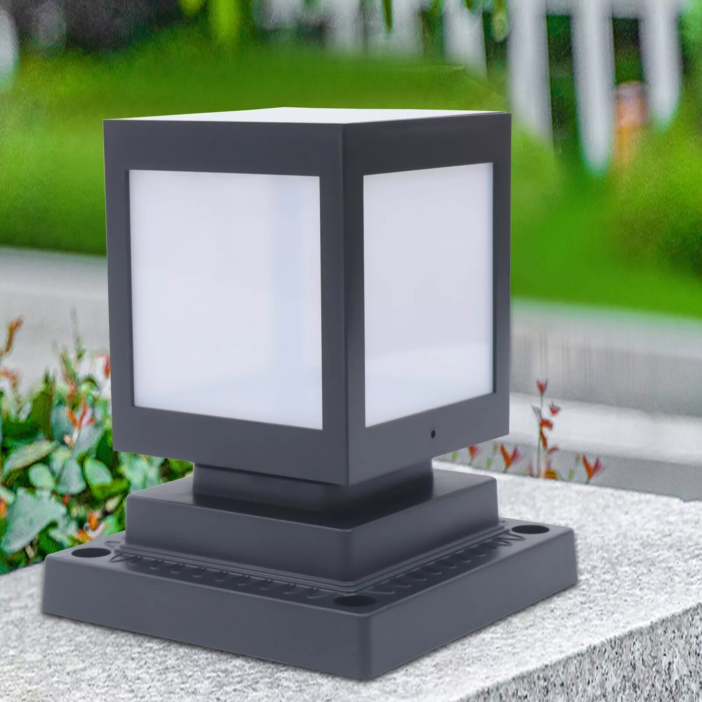 Outdoor Square Pillar Lamp Post Sconce Lantern Light Garden Lawn Landscape Lamp