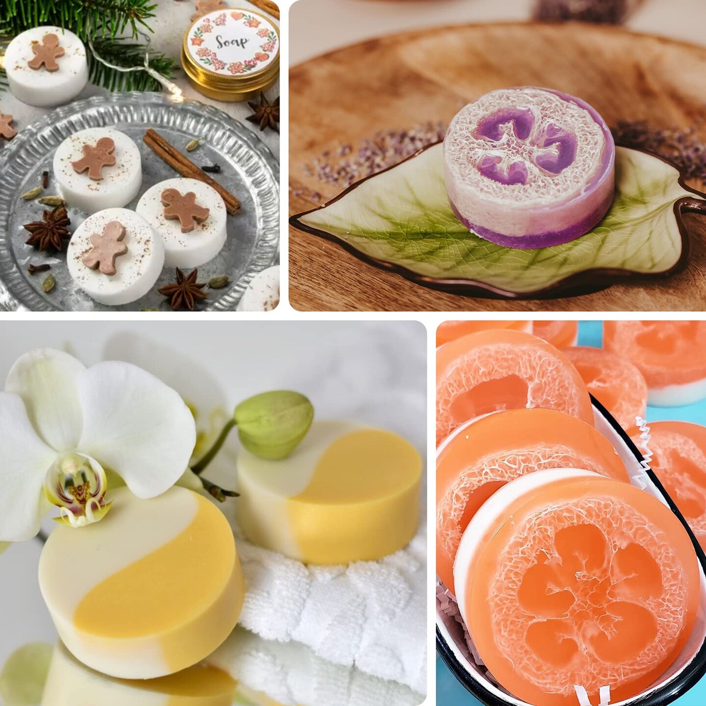 Sakolla 2 Pack Round Silicone Soap Molds 12 Cavity Cylinder Handmade Silicone Molds for Soap Making Supplies DIY Bath Bombs Shower Steamer Lotion Bars, Loofah Soap…