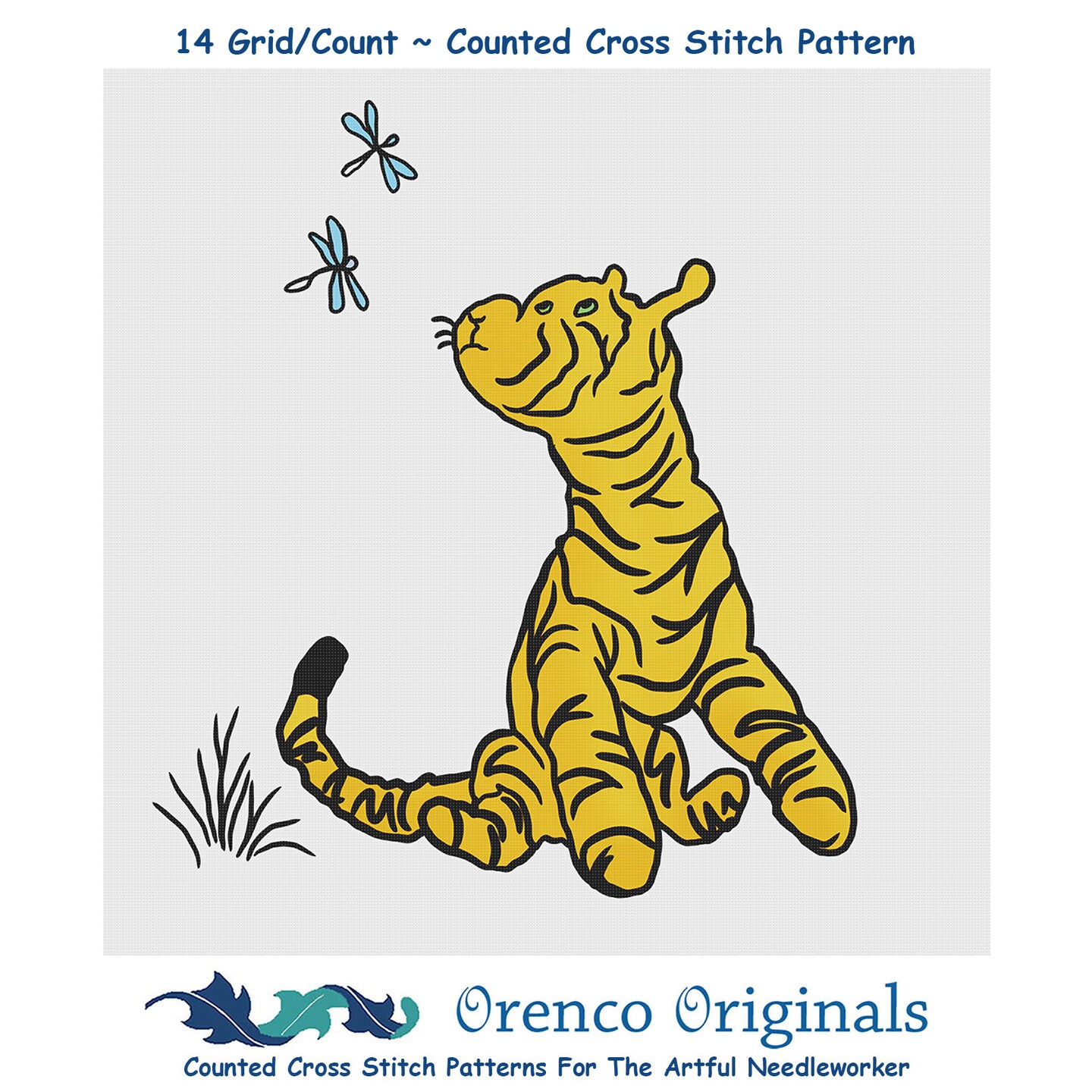 Winnie The Pooh’s Tigger and the Dragonflies Counted Cross Stitch Pattern