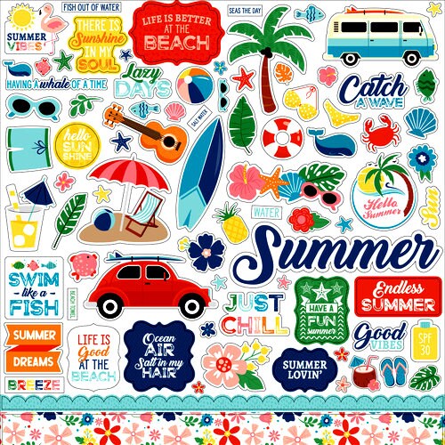 Echo Park Endless Summer 12 x 12 Cardstock Stickers