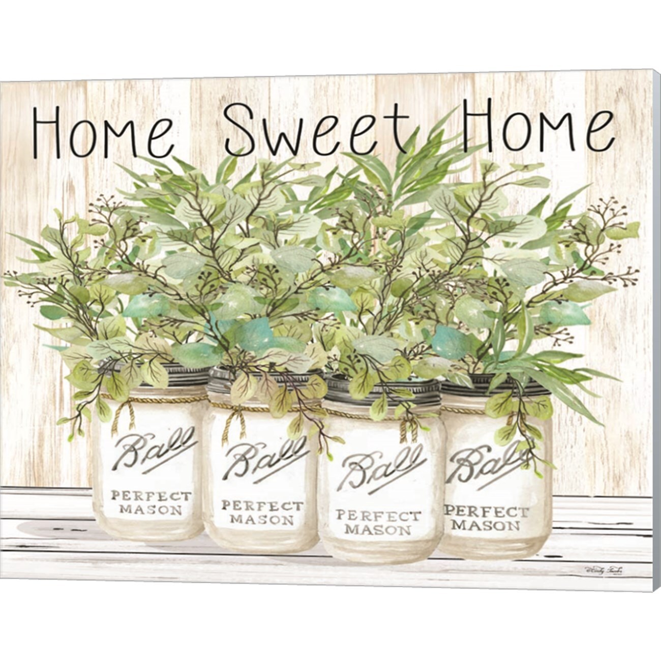 Home Sweet Home Ball Jars by Cindy Jacobs 20" x 16" Canvas Wall Art ...