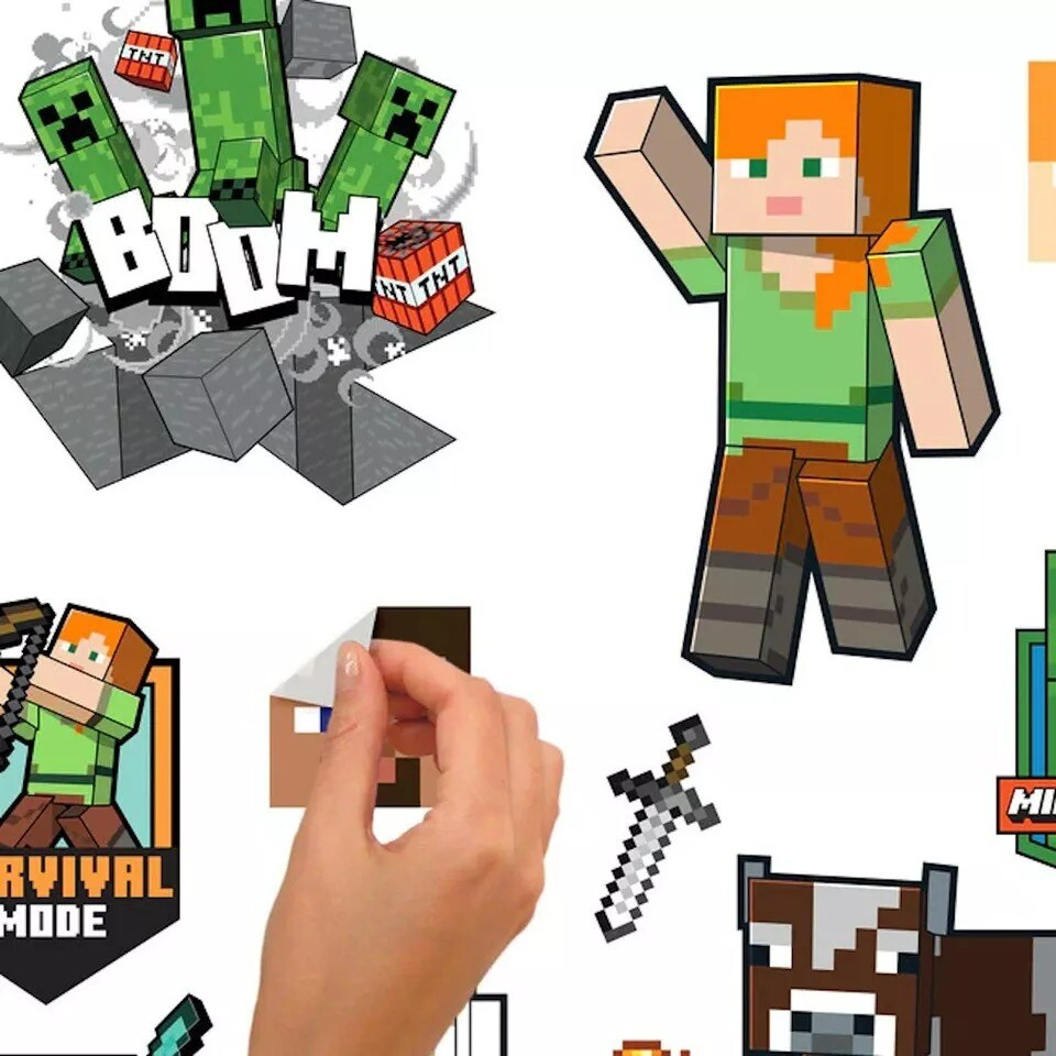 RMK5366SCS Minecraft Characters Peel &#x26; Stick Wall Decals Video Game Stickers