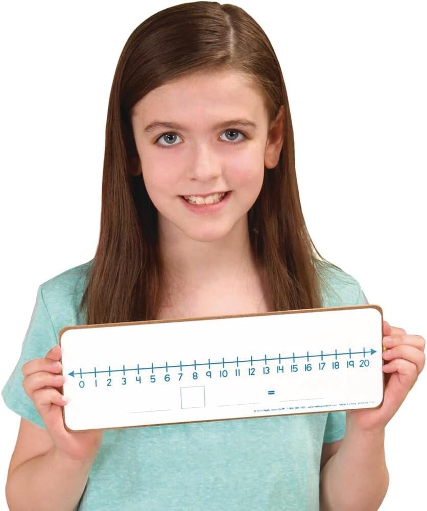 Number Line Dry Erase Boards &#x2013; Two-Sided Boards Feature 0-10 Number Line on One Side, 0-20 on the Other, Write and Wipe, 12&#x201D;X4&#x201D; (Set of 6), Number Line for Students