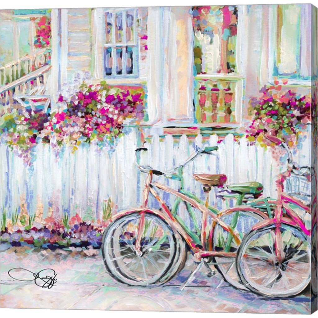 Bikes Without Hydrant by Joe Cilluffo 12" x 12" Canvas Wall Art