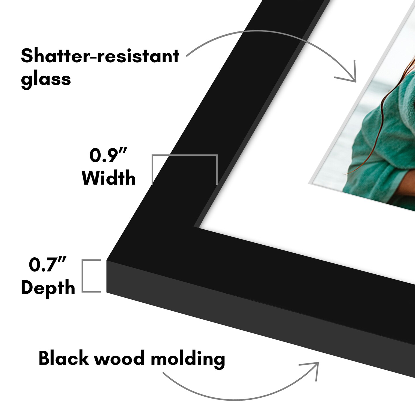 Americanflat 7x16 Collage Picture Frame - Fits Two 5x7 Photos or One 7x16 Picture