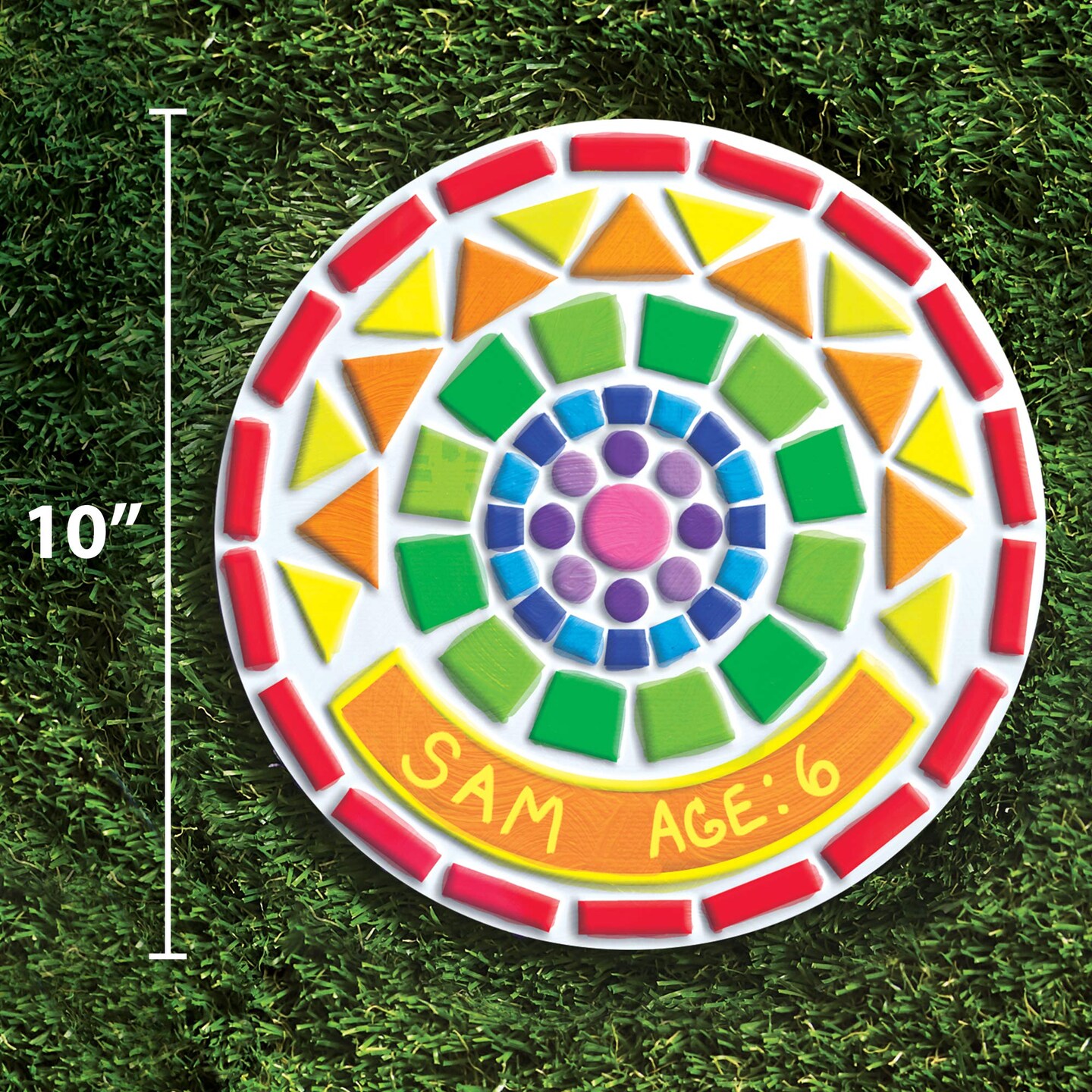 Paint Your Own Mosaic Stepping Stone, Custom Name Garden Stone, DIY Stepping Stone Kit, Great Spring &#x26; Summer Painting Activity, Arts &#x26; Crafts Kit for Kids Ages 5, 6, 7, 8, 9