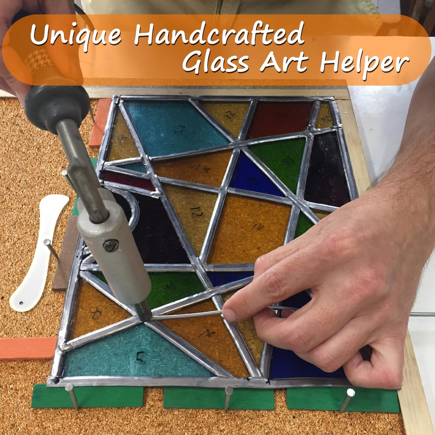 12&#x22; X 12&#x22; Stained Glass Supplies, 1/2&#x22; Thick Heat Resistant Stained Glass Work Surface, Stain Glass Tools and Supplies to Protect Table and Countertops from Damage - by Godora