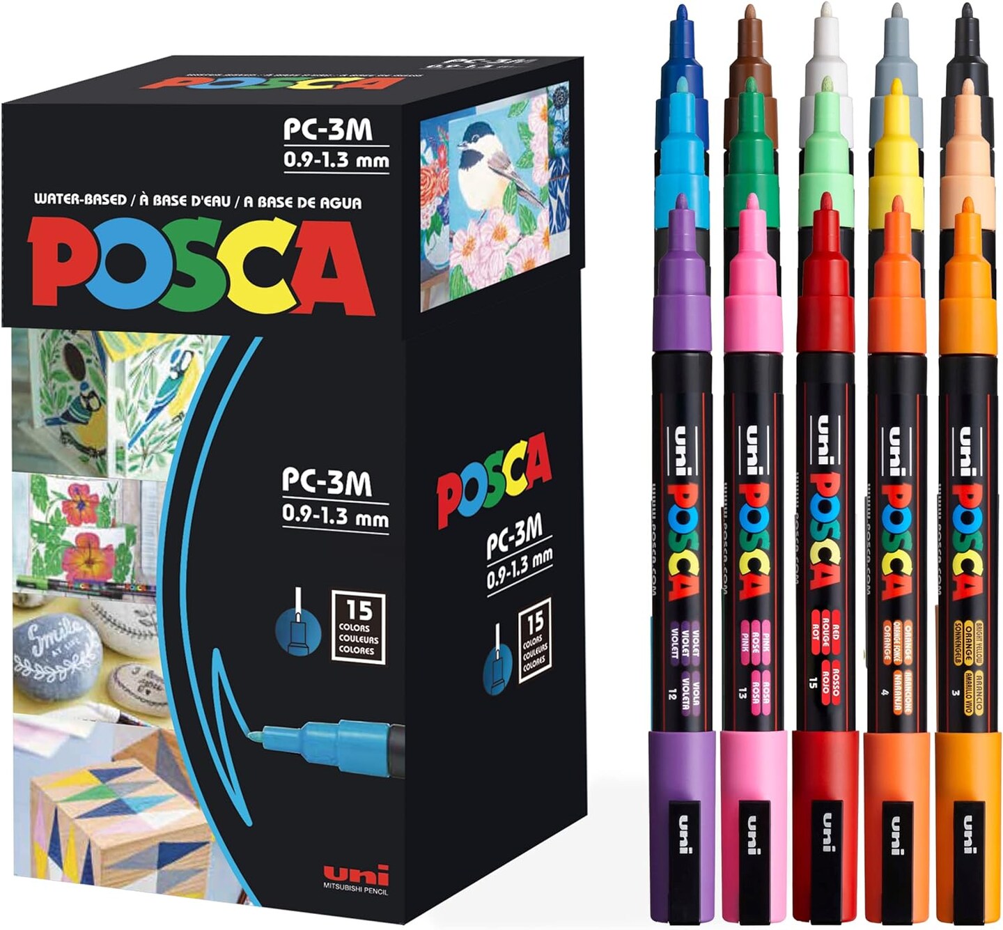 Paint Markers: 3M Fine Posca Markers of Acrylic Paint Pens with Reversible Tips | Posca Pens for Art Supplies, Fabric Paint, Fabric Markers, Paint Pen, Art Markers