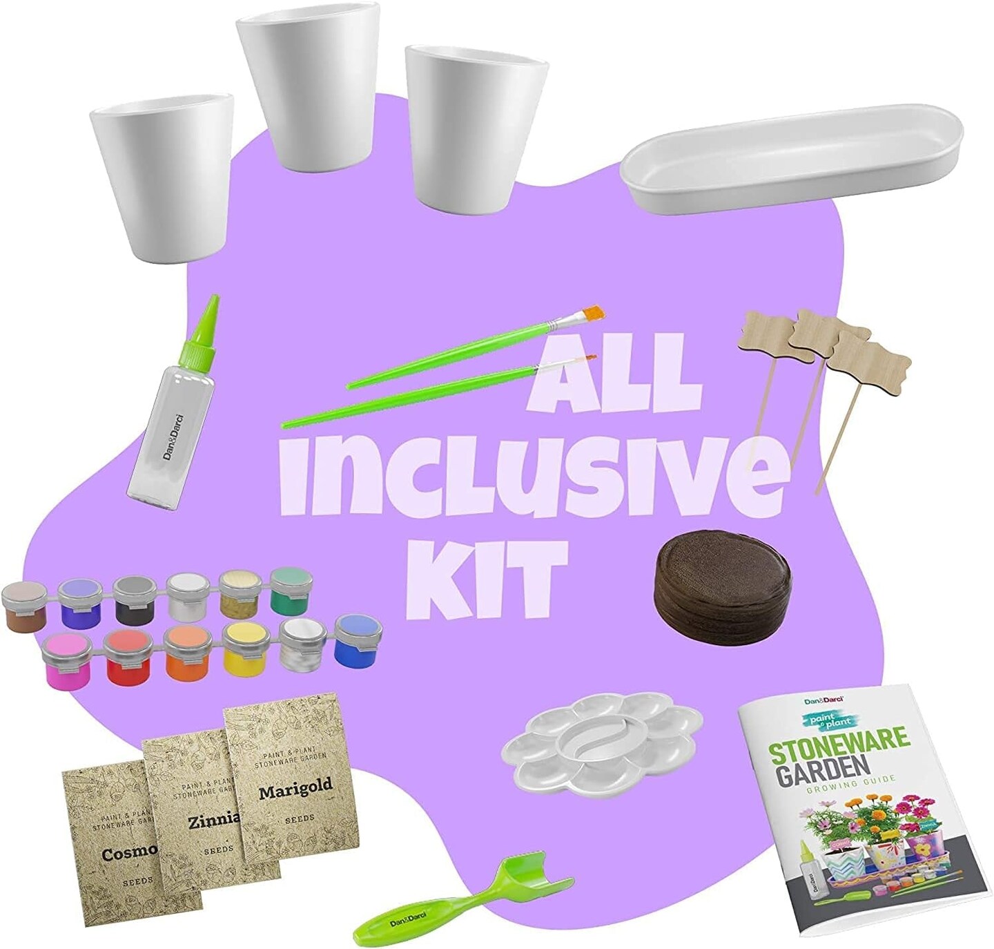 Paint &#x26; Plant Stoneware Flower Gardening Kit - Easter Gifts for Girls &#x26; Boys Ages 6-12 - Kids Arts &#x26; Crafts Project Birthday Gift, STEM Activity for Age 6, 7, 8, 9, 10, 11 &#x26; 12 Year Old Girl