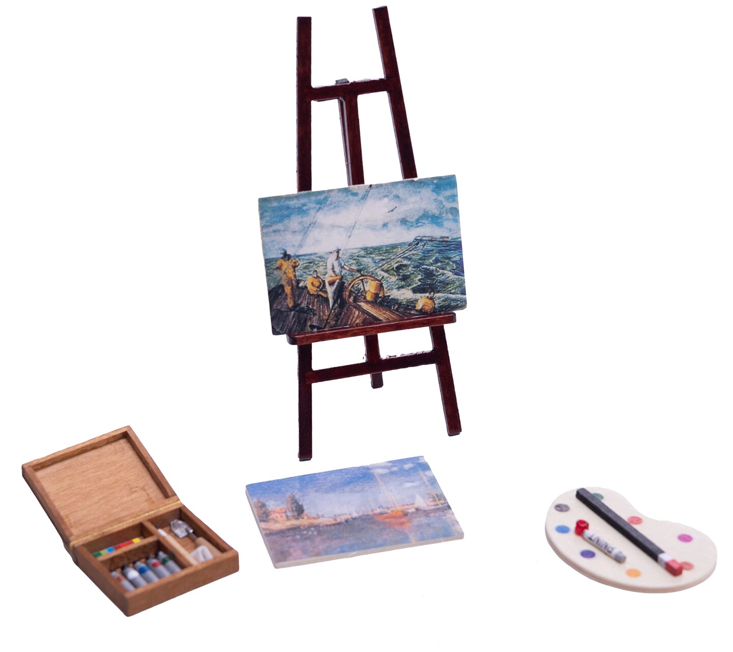 Doll House Accessory Painting Tool Set Miniature Dollhouse Toy Balcony Patio Furnitures Decoration Accessories 1 12 Scale