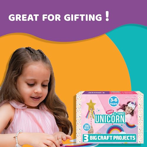 Unicorn Craft kit for 3 to 5 Year olds | 3 Craft Projects | Great Gift for Girls Ages 3,4,5 Years