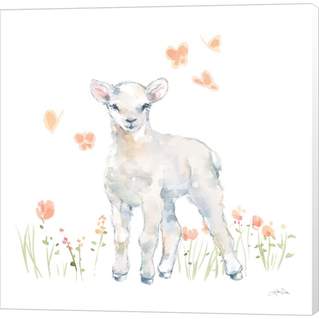 Spring Lambs II by Katrina Pete 12&#x22; x 12&#x22; Canvas Wall Art