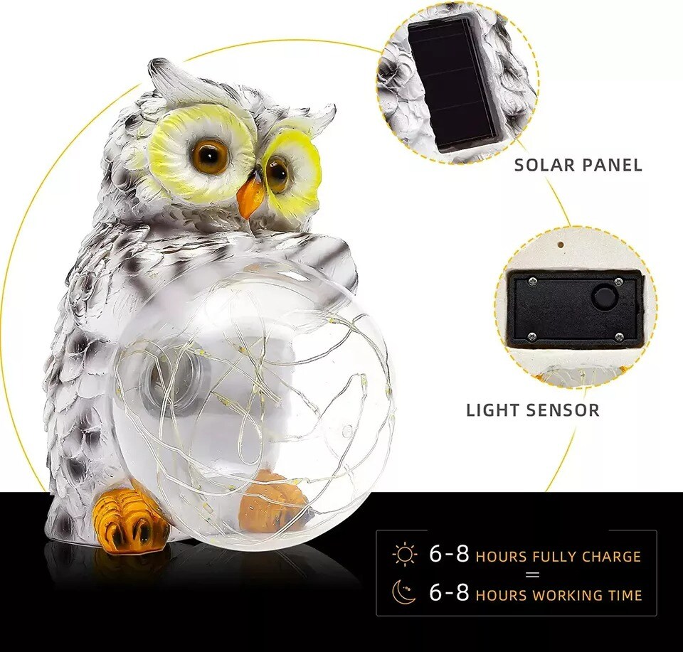 OWL LED Solar Garden Light Lamp for Patio Backyard Outdoor Yard Decoration