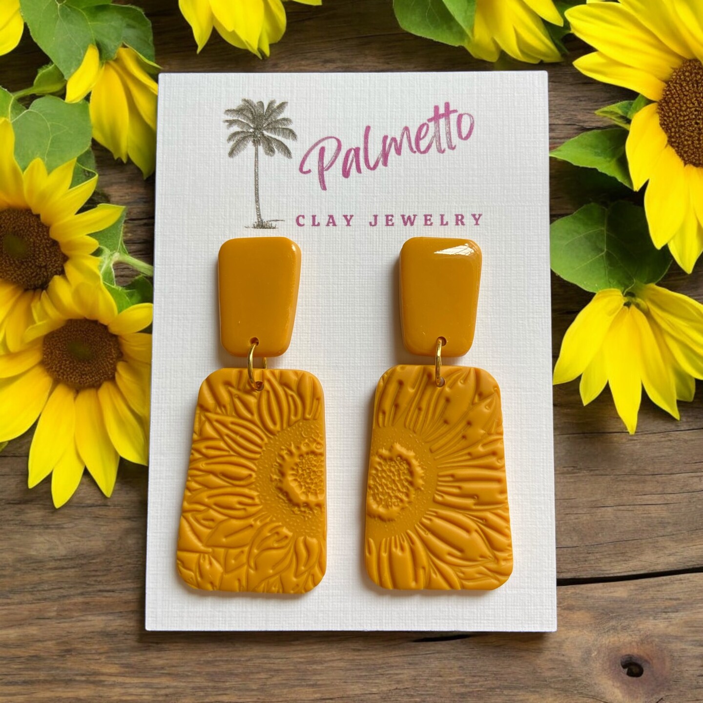 Sunflower Polymer Clay Earrings 356800709895438336