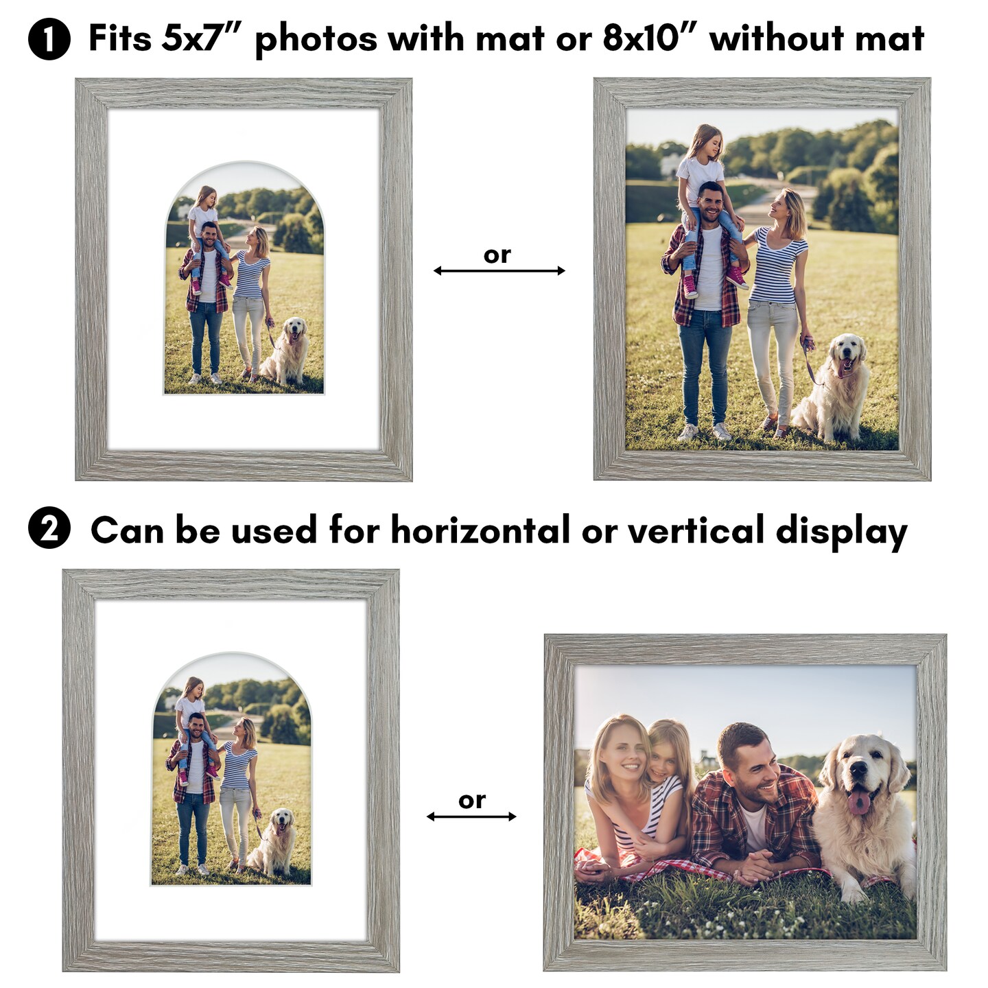 Americanflat Picture Frame with Arch-Shaped Mat - Ideal for Any Room, Living Rooms, Dorm Room