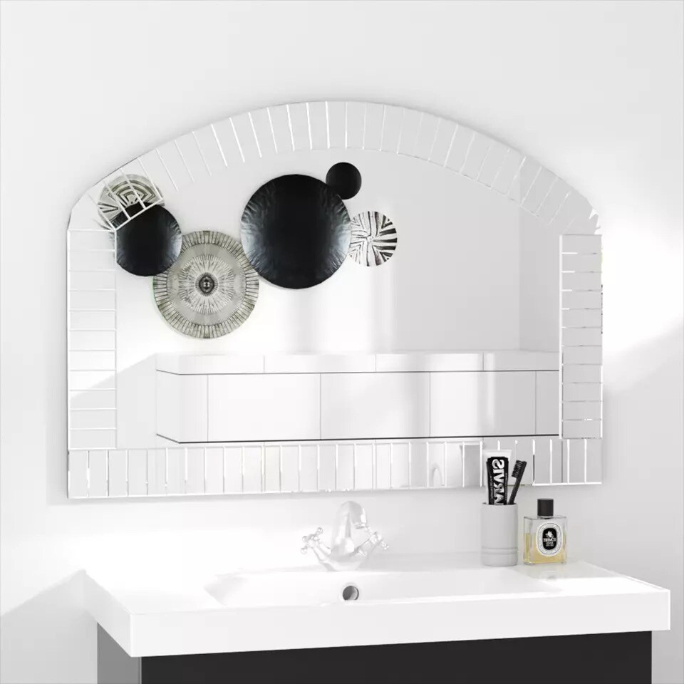 Large Beveled Edge Bathroom Vanity Mirror Arched Wall Decor Hall Entryway Mirror