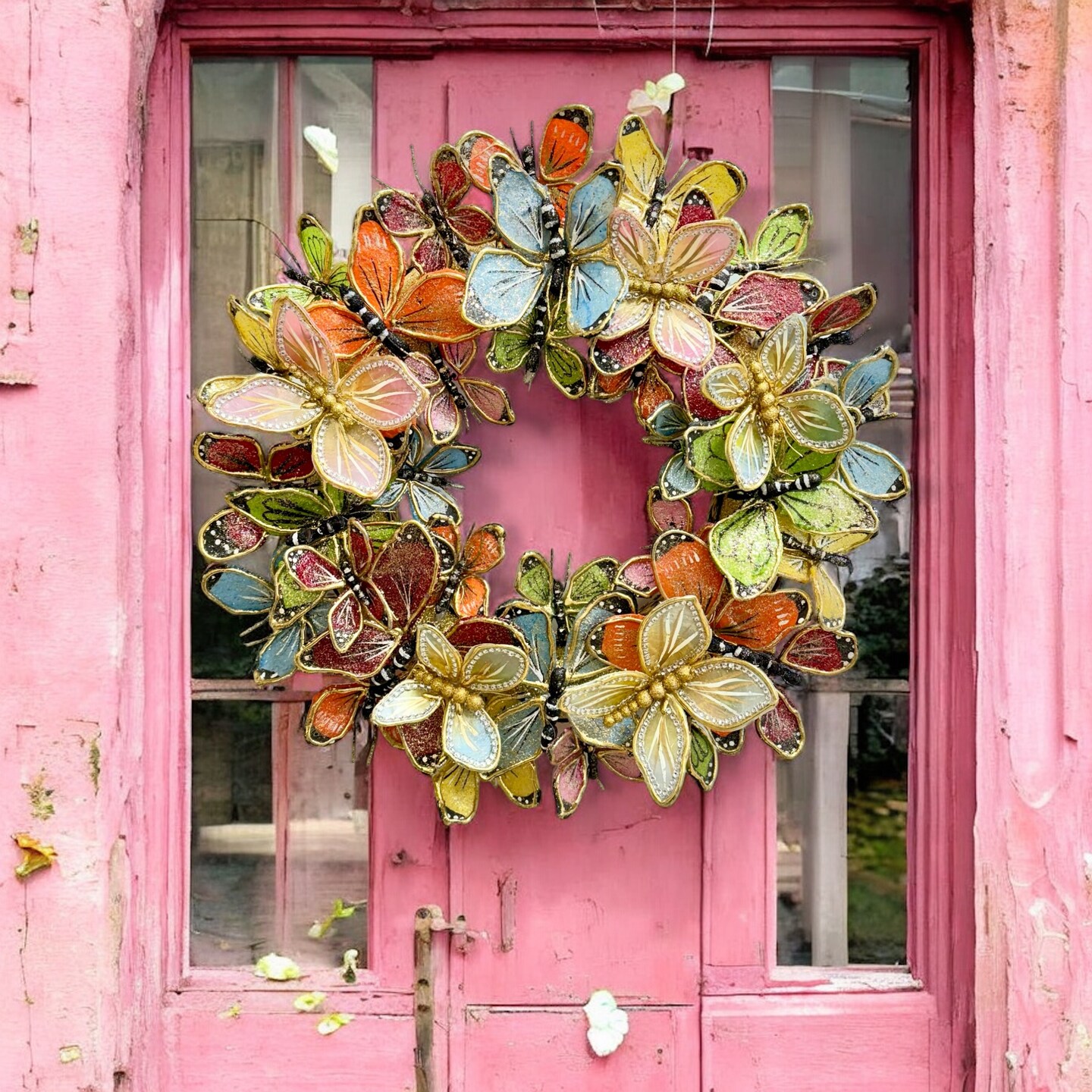 Capiz Butterfly Wreath