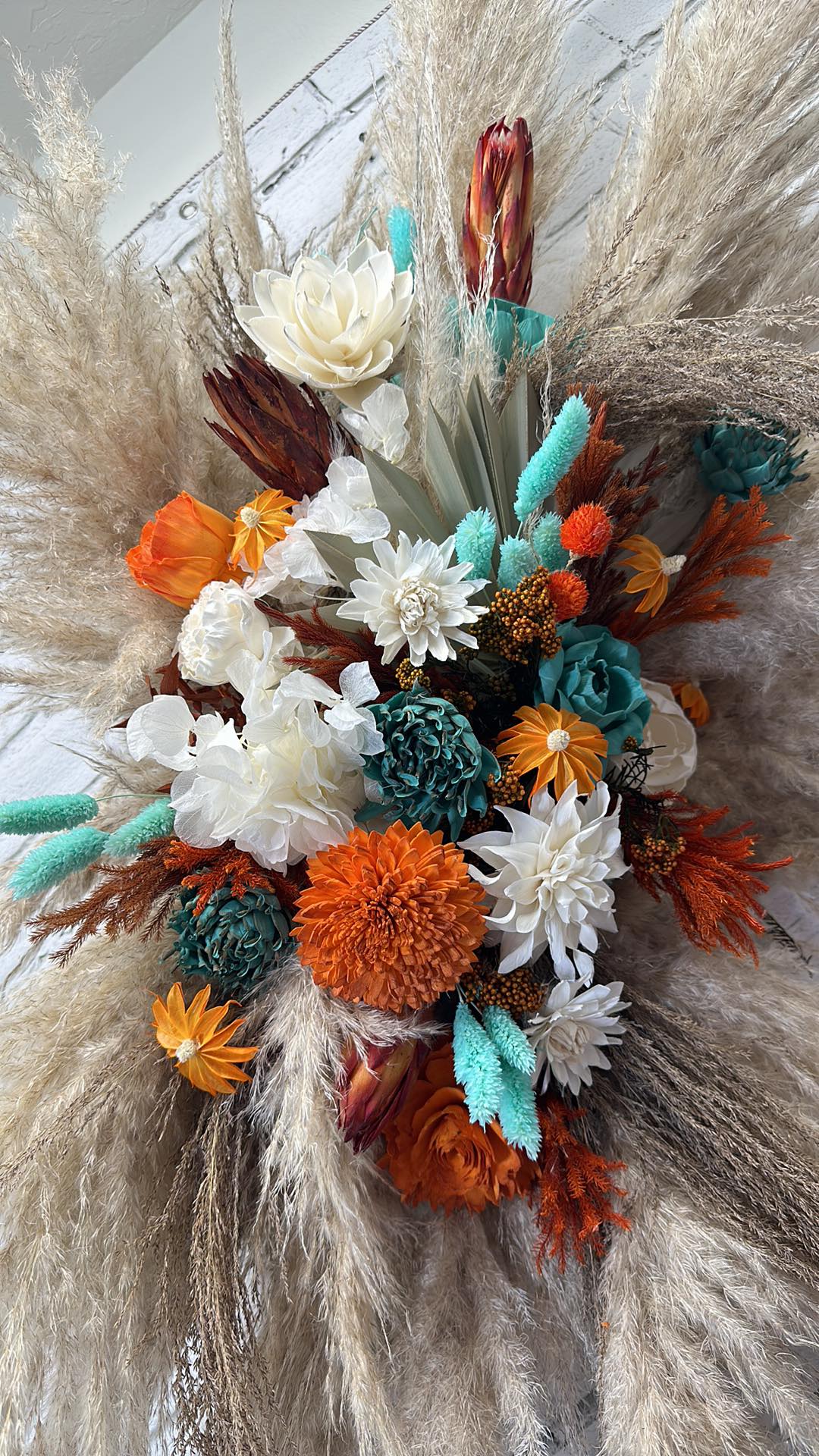 Aqua Delight - Boho, Pampas, Bright Orange, Burnt Orange, Aqua, White product 5
