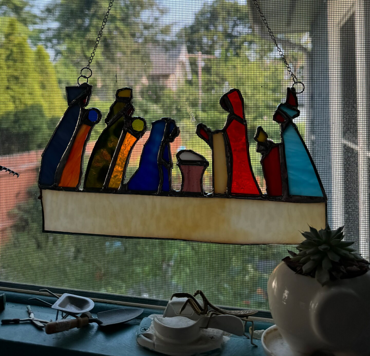 product name is Stained Glass Nativity