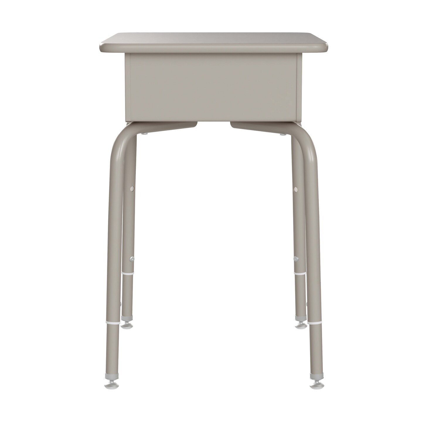 Emma and Oliver Jacobs Desk/Chair Set with Metal Open Front Storage Box, Desktop, Metal Frame and Stackable Flex Comfort Classroom Chair