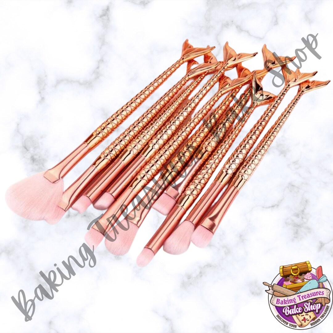 Rose Gold  Mermaid Brushes 10pc