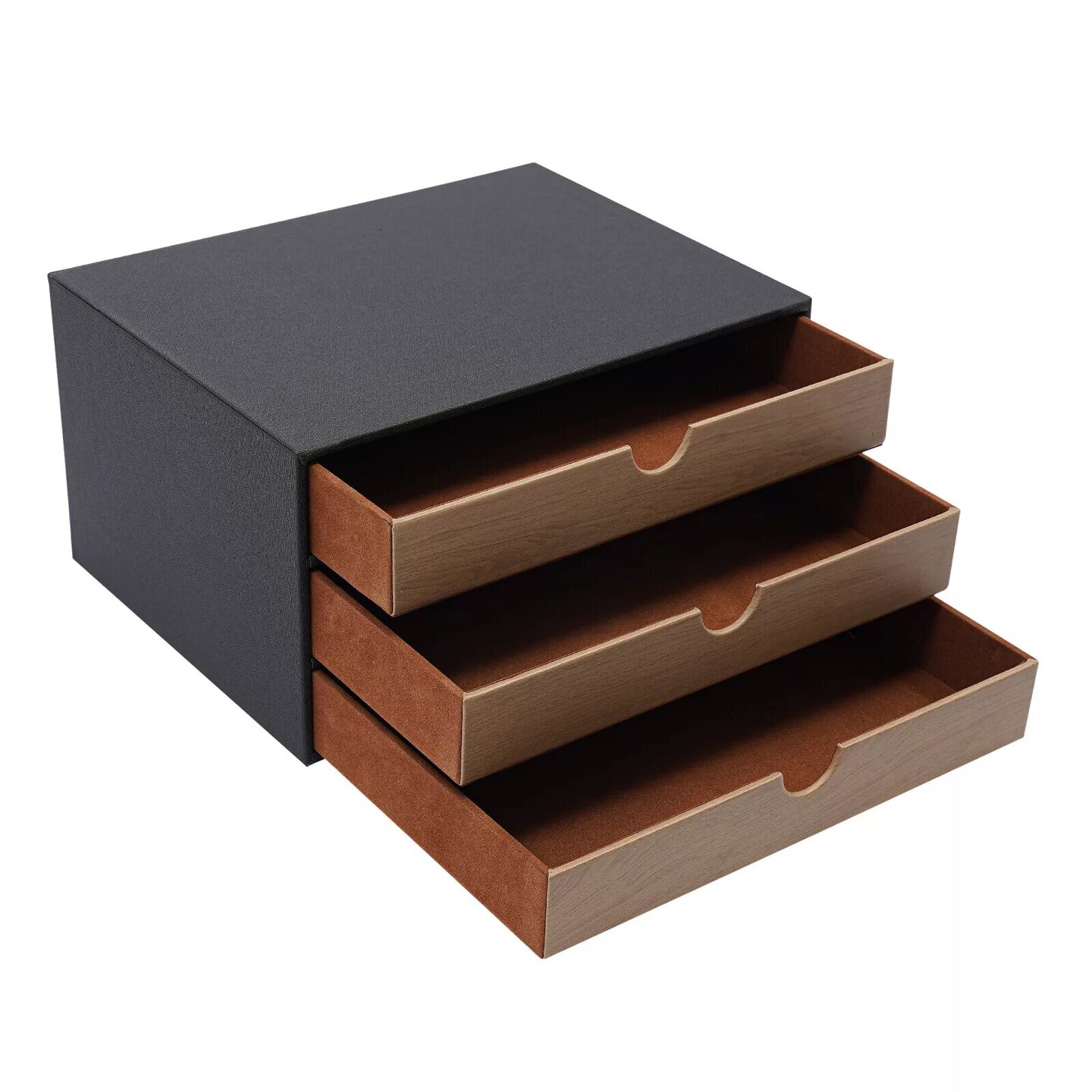 Kitcheniva 3-Tier PU Leather Desk Organizer with Drawer