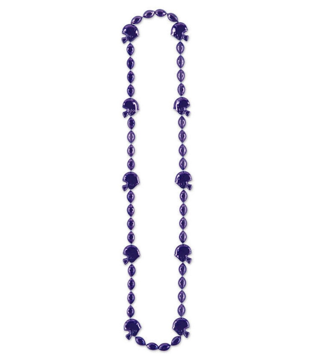 Party Central Club Pack of 12 Purple Football Helmet Beaded Party Necklaces 36&#x22;