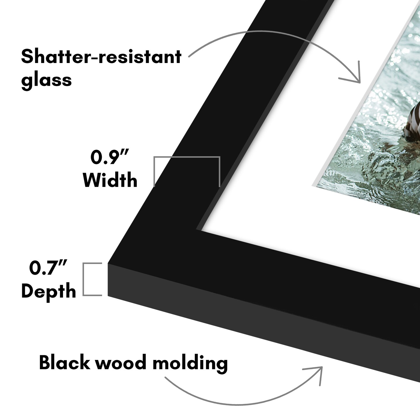 Americanflat 12x28 Collage Picture Frame - Fits Two 8x10 Photos or One 12x18 Picture