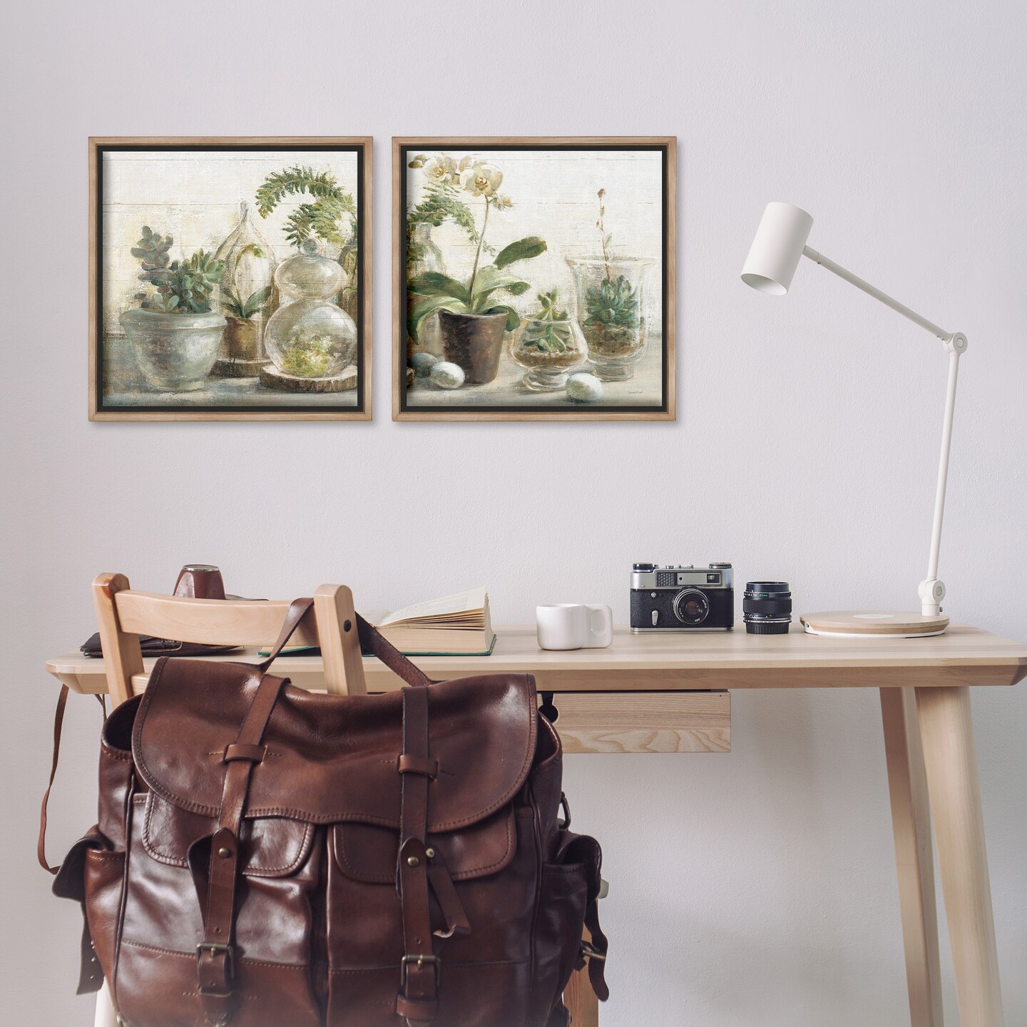 Stupell Industries Succulent House Plants Country Charm Framed Floater Canvas Wall Art