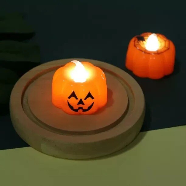 40 Pcs Bright 3D Halloween Flameless Pumpkin Candles