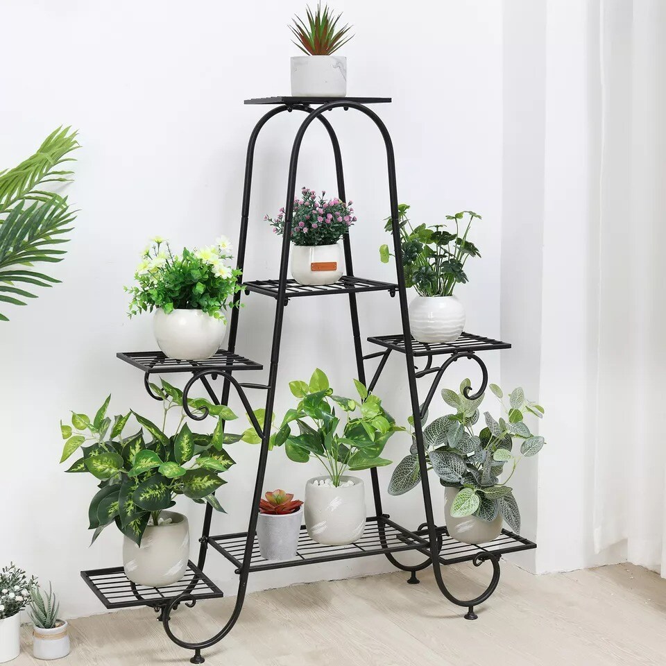 Metal Plant Stand Indoor Outdoor Thick Iron 7Tier Corner Plant Rack Flower Shelf