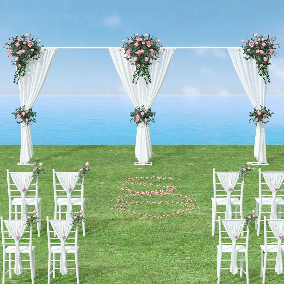 3Mx6M Heavy Steel Drape Backdrop Stand Pipe Kit Wedding Curtain Frame Adjustable
