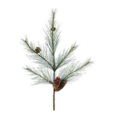 24" Northwoods Pine Spray with Pinecones - Realistic 5-Branch Greenery for Holiday and Winter Decor- XX1558