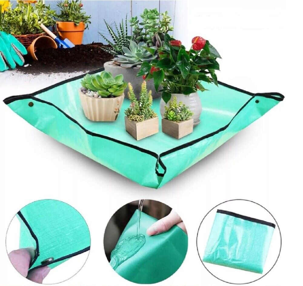 Foldable Plant Repotting Mat 39&#x22;- Garden Transplanting Square, Dirty Catcher Mat