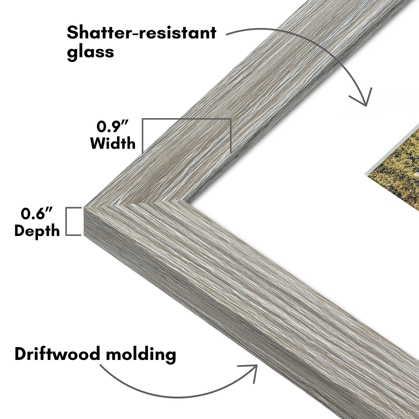 Americanflat Picture Frame with Arch-Shaped Mat - Ideal for Any Room, Living Rooms, Dorm Room