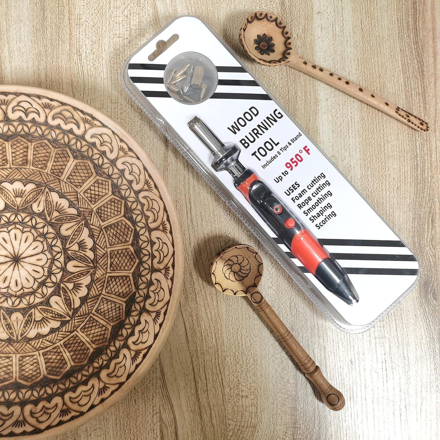 Wood Burning kit, Professional WoodBurning Pen Tool, DIY Creative Tools,Wood Burner for Embossing/Carving/Pyrography,Suitable for Beginners,Adults (orange)