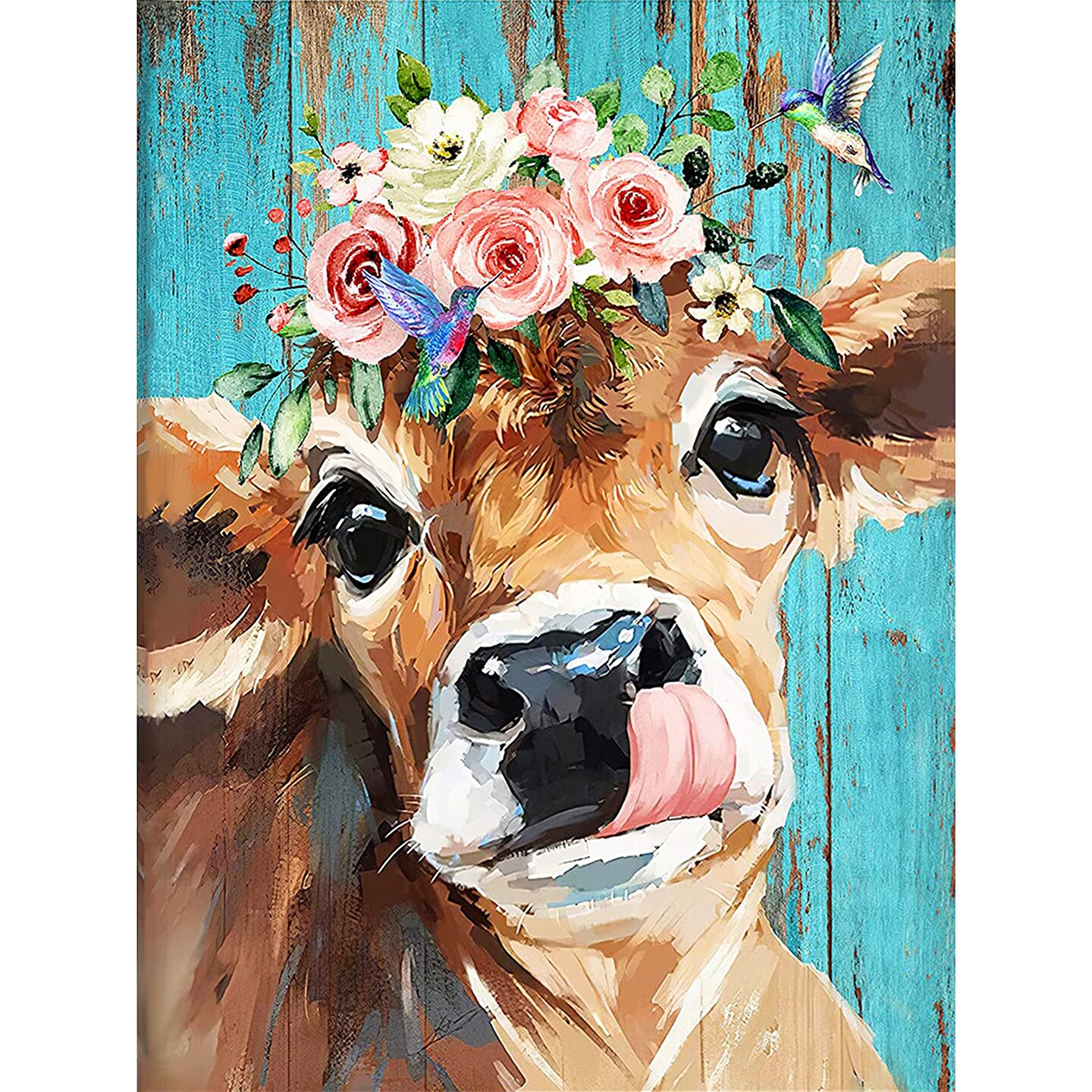 11.6X15.7 inc Diamond Painting Kits for Adults&Beginners DIY 5D Diamond Art Paint with Round Diamonds Full Drill Cow Gem Art Painting Kit for Home Wall Decor Gifts(12x16inch/30×40cm)