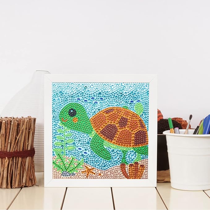 6 Pack 5D Diamond Painting Kits for Kids Beginners with Full Drill Cute Animals Diamond Art Kits, DIY Large Gem Art for Children Ages 6-7-8-9-12, Home Wall Decor 6x6 Inch