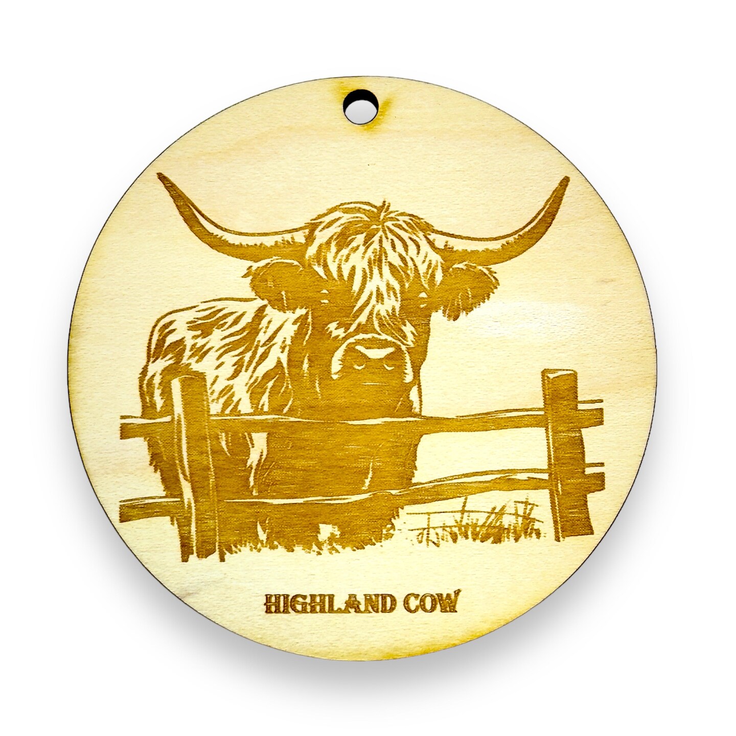 Ornament - Highland Cow Raw Wood Ornament - Highland Cow Raw Wood