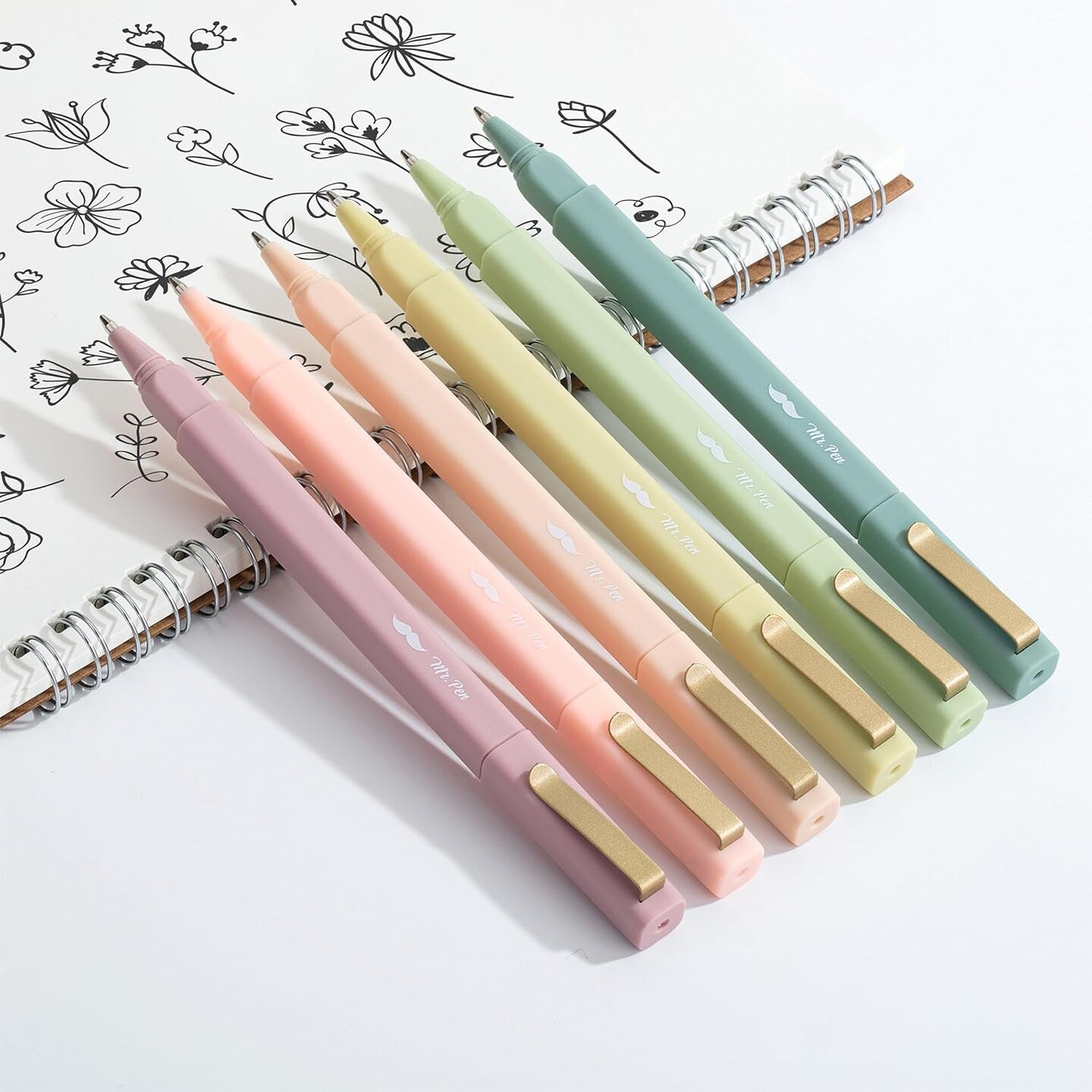 - Aesthetic Pens, 6 Pack, Black Ink, Fast Dry, No Smear Bible Pens No Bleed Through, Fine Point Pen, Ballpoint Pens Ballpoint, Fine Tip Pens for Note Taking, Pens Aesthetic