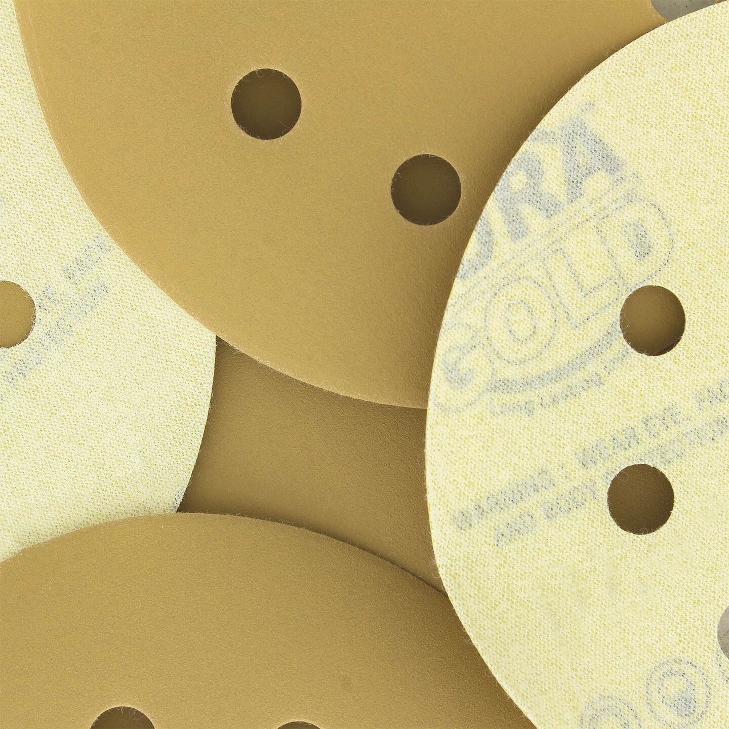 600 Grit - 5&#x22; Gold DA Sanding Discs - 8-Hole Pattern Hook and Loop - Box of 50