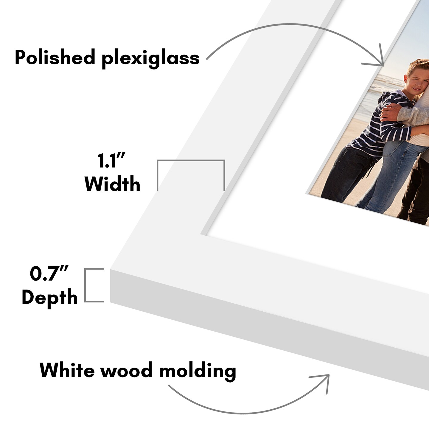 Americanflat 12x22 Collage Picture Frame - Fits Eight 4x6 Photos or One 12x22 Picture