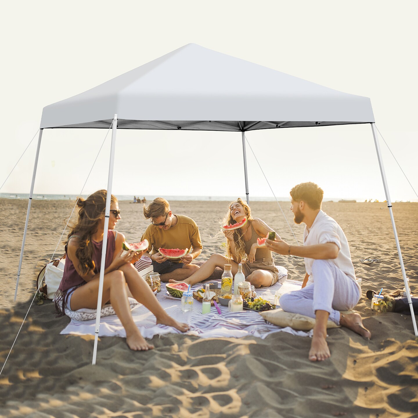 Costway 10x10ft Patio Outdoor Instant Pop-up Canopy Slanted Leg UPF50+ Sun Shelter