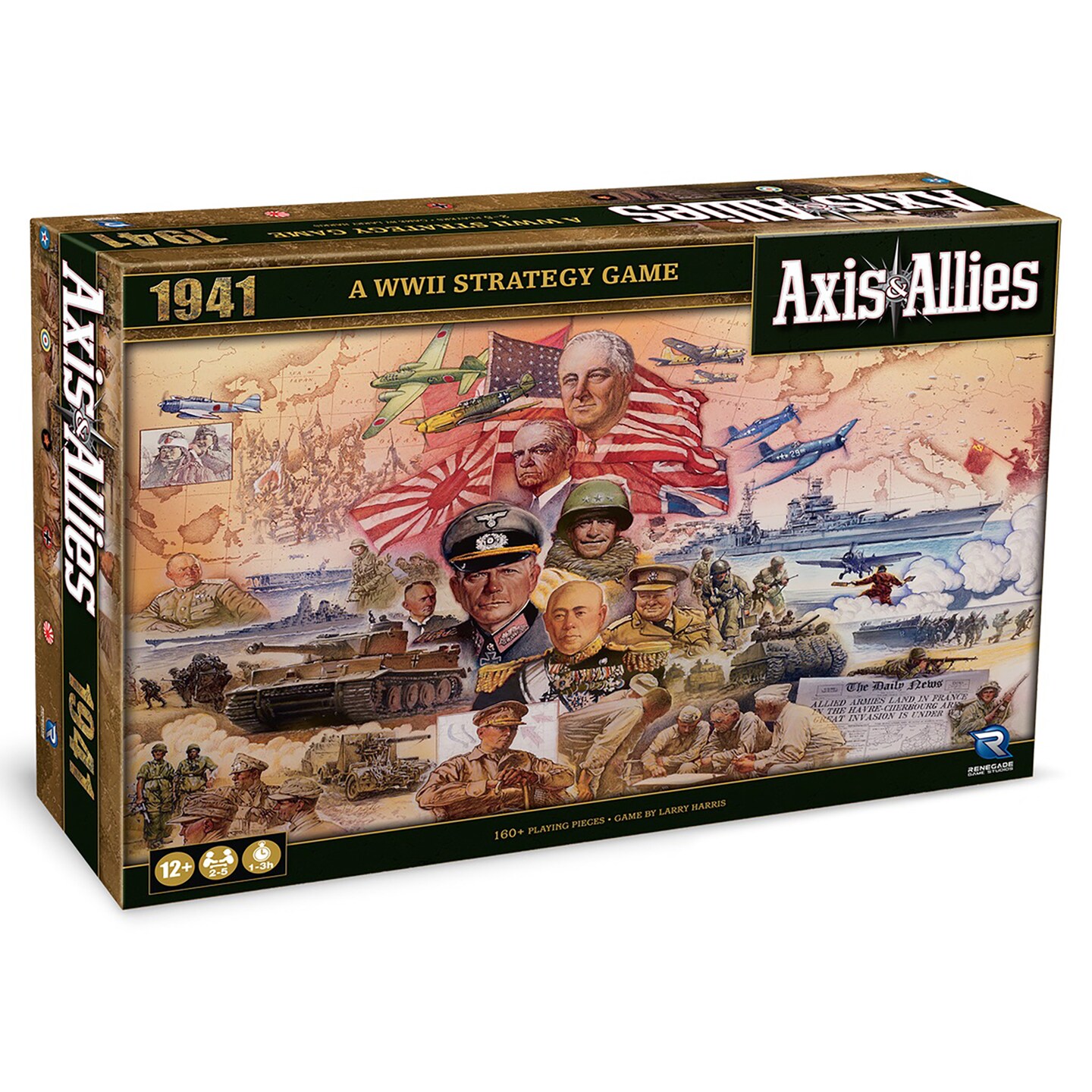 Axis &#x26; Allies: 1941 - WWII War Strategy Board Game, Renegade, Struggle For Supremacy, Ages 12+, 2-5 Players, 1-3 Hrs