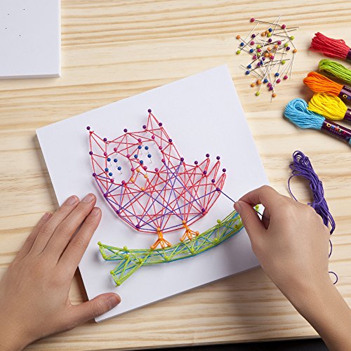 DIY String Art &#x2013; Craft Kit for Kids &#x2013; Everything Included for 3 Fun Arts &#x26; Crafts Projects &#x2013; Owl Series, Large